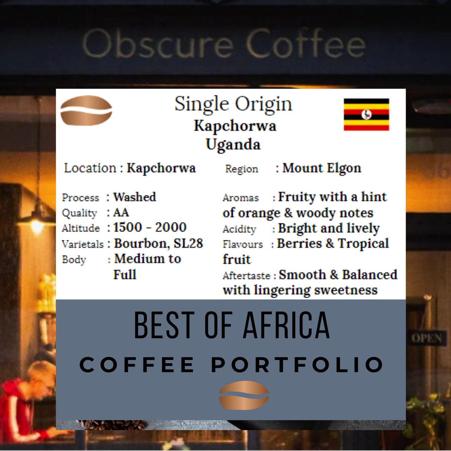 Single Origin - Kapchorwa,  Uganda